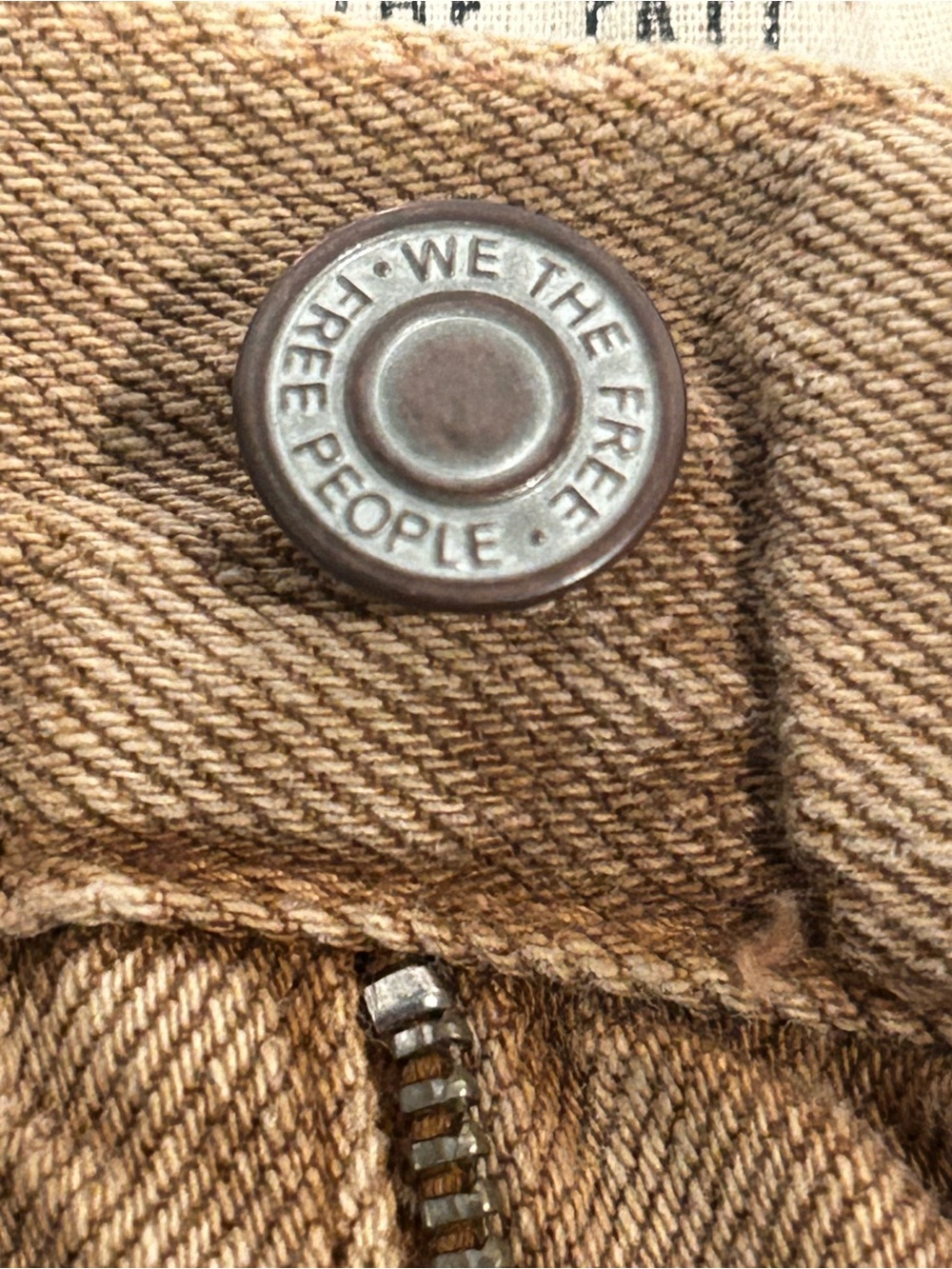 Free People We The Free Wide Leg Jeans Brown High Waist 27 Cotton OB885008 EUC - Picture 6 of 11